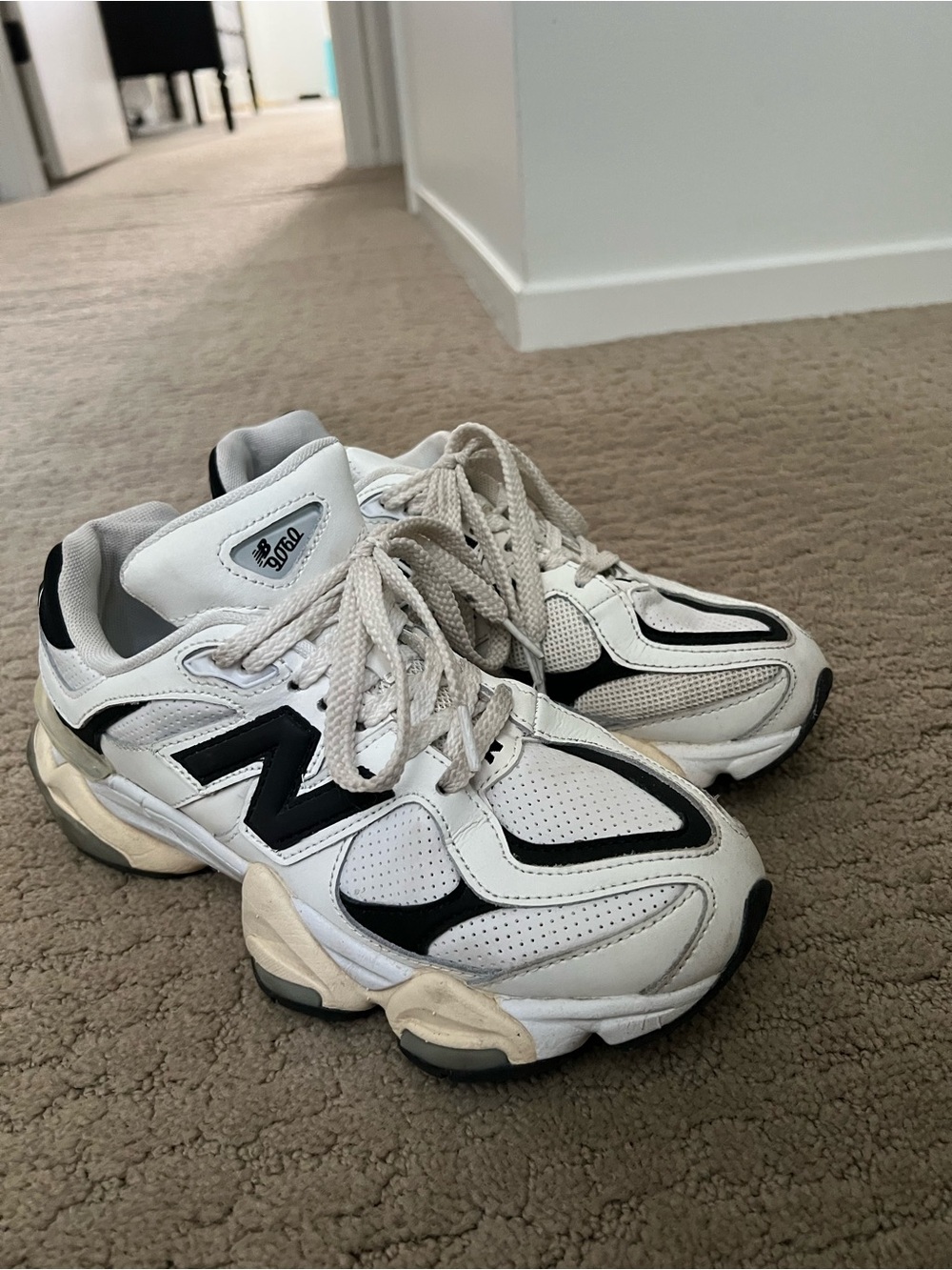 New Balance White and Black Women's Running Sneakers